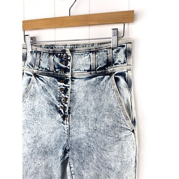 Ulla Johnson Ellis Acid Wash Wide Jeans Light Wash Size 6 Cropped - Picture 6 of 15